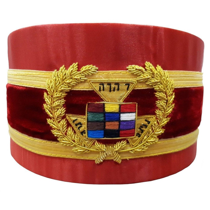 1 Past Grand High Priest Royal Arch Chapter Crown Cap - Red Bullion with Gold Braid and Cap Cord - Image 1