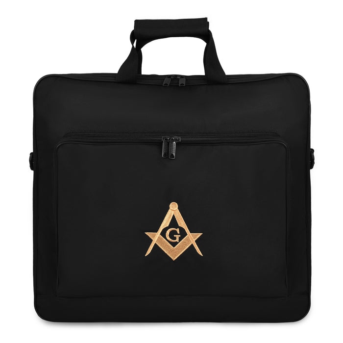 1 Master Mason Blue Lodge Apron Case Black Cordura Fabric With Gold Embroidery Emblem - Image 1