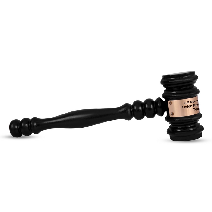 2 Custom Nameplate Freemason Gavel - Black Handcrafted Wood - Image 1
